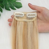 Real Human Hair Clip in Extensions Invisible & Seamless Add Top/Side Volume For Short Hair 10-30cm #02 Hairpiece