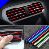 10Pcs 20cm Car Air Conditioner Outlet Decorative Soft Strip Accessories Auto Interior Grille Decorative Strip Universal U-shaped