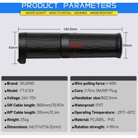 WUXING FT410X Full Twist Throttle Electric Bicycle Right Handle Throttle Waterproof/SM Connector for E Bikes or Electric Scooter
