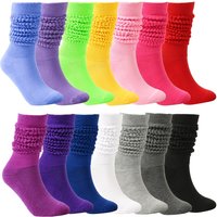 Thick Thermal Knee High Socks Women Knit Style Solid Color Calf Socks Cute Long Loose Slouch Socks Winter Warm