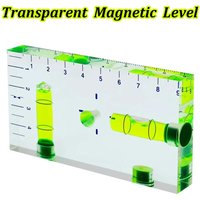 Transparent Cuboid High Precision for T Level Integrated Small Household Magnetic Level Bubble Level 95x51x13mm Durable Dropship