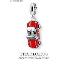Red Enamel Sports Car Dangle Charm Pendant Autumn Brand New Sterling Silver 925 Trendy Gift