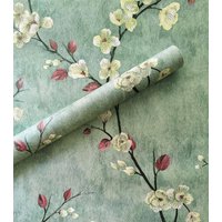 Floral Peel and Stick Wallpapers Green Self Adhesive Contact Paper Removable Waterproof Wallpaper For Bedroom Home Decoration
