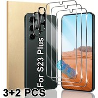 3Pack Screen Protector with 2Pcs Camera Lens Protector For Samsung S25 S24 Ultra S23 S22 S21 Plus S25 24 Plus S21 S23 FE Glass