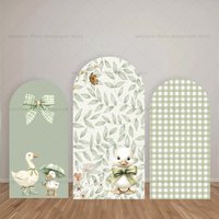 Mehofond Arch Backdrop Fresh Light Green Color Scheme Cute Duck Kids Baby Birthday Party Decor Studio Photography Background