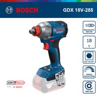 Bosch GDX 18V-285 Akumulatorowy klucz udarowy Bosch Professional Power Tools AmpShare 18V Narzędzie udarowe 1/4" Hex Drive"