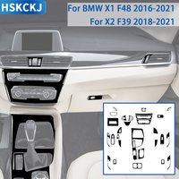 Accessories Piano Black Plastics Car Interior Gear Air Vent Control Panel Sticker For BMW X1 F48 2016-2022 X2 F39 2018-2022