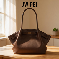 JW PEI Designer Dumpling Bag Dark Brown Crossbody Shoulder Bag Vegan Leather Tote Handbag for Women High Quality Purse