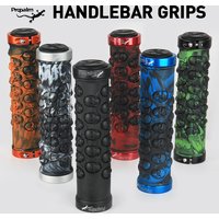 Propalm Mountain Bike Handlebar Grips Anti-Skid Comfortable Handlebar Covers Rubber Covers with Aluminum Double Lock Rings