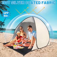 Portable Beach Tent Instant UV Protection Breathable Canopy Automatic Foldable Beach Tent For 2-3 Person Girls Family Outing