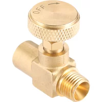1/4" Female NPT X 1/4" Male NPT Needle Valve Heavy Duty Brass High Pressure Propane LPG Gas Flow Control Needle Valve Golden