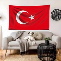 Turkey Flags Wall Hanging Banner Background Art Print for Bedroom Living Room Outdoor Decor