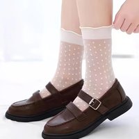 Girls Socks Ultra-thin Summer Breathable Ice Silk Lace Socks Girls Mesh Princess Fairy Pile Socks