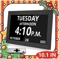 21 Alarms Digital LED Calendar Clock with Multi-Languages to display. Medicine Time Reminder for Elder.Home Desk Wall Decoration