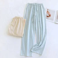 2026 Spring/Summer New Women's Sleeper Pants 100% Cotton Double layer Gauze Thin Pants Casual Loose Large Home Pants
