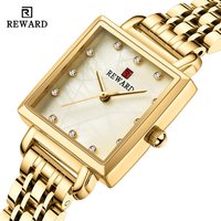 Belohnung Damen uhren Mode Luxus goldene Uhr für Frauen lässig wasserdichte Quarz Damen Edelstahl Armbanduhr