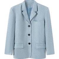 MOOIRUE Women's Faux Suede Jacket Spring Flap Pocket Yellow Blue Coat Loose Straight Blazer For Women
