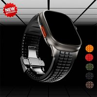 Silicone Band for Apple Watch Ultra 3/2 49mm Strap Men Sport Bracelet for Iwatch 11 10 9 8 7 6 5 Se 46mm 45mm 44mm Watchband