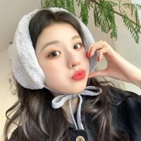 New Plush Winter Small Scarf Solid Color Ear Protection Tie Earmuffs Soft Thick Warm Neck Wrap