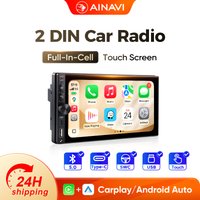 Autoradio universel AINAVI 2 Din Carplay Android Auto sans fil Lecteur multimédia de voiture MP5 Écran tactile HD IPS 2DIN Stéréo de voiture