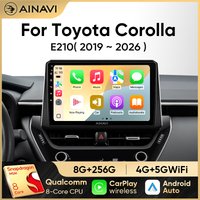 Ainavi Car Multimedia For Toyota Corolla 2019-2026 E210 Wireless Carplay Android Auto 4G Car Radio DSP Stereo IPS Screen 2 Din
