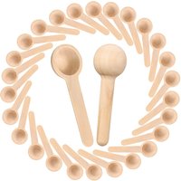 10/20/30pcs Mini Wooden Spoons Honey Coffee Spoons Home Kitchen Cooking Spoons Tool Scooper Salt Seasoning Round Mini Spoon
