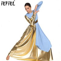 Womens Liturgical Praise Choir Performance Dance Tunic Costume Contemporary Ceremony Lyrical Dance Wear Worship Church Dresses