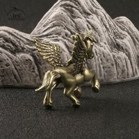 Vintager Brass Unicorn Figurines Miniatures Crafts Desktop Ornaments Toy Desk Living Room Home Decoration Accessories Gift