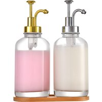 500ml Transparent Glass Dispenser, Multipurpose Bottle for Syrup, Lotion & Liquid Soap Home Use