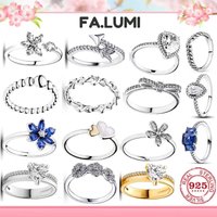 New 925 Sterling Silver Rings Flower Heart-shape And Tear-shape Shining Ring For Women's Anniversary Jewelry Gifts