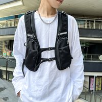 Reflective Hip-hop Streetwear Chest Rig Bag for Men Tactical Vest Backpacks Outdoor Sports Multiple Pockets Storage Waist Packs