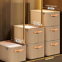 Fashion Clothing Storage Box, Thickened Fabric Storage Basket for Clothes and Pants, Storage Bin for Dormitory and Home Wardrobe