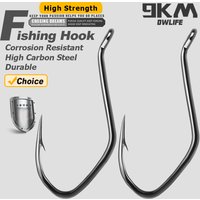 9KM Catfish Hooks Big River Hooks 25~100Pcs Live Cut Bait Fishing Hook for Catfishing Flathead Worm Hook Saltwater Freshwater