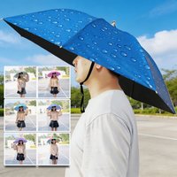 Double-Layer Black Coated Rainproof Fishing Umbrella Hat Outdoor Tea Picking Fishing Gear Sun Protection Headwear for Comfort