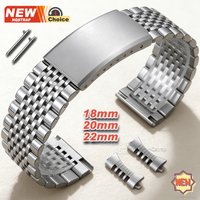 Arc-End Matte/polished 18mm 20mm 22mm Stainless Steel Strap for Omega Seamaster for Speedmaste Series Metal Curved End Bracelet