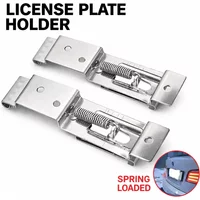 License Plate Holder Stainless Steel Spring Loaded Bracket Frame Holder Clamps 2/4PCS Car Trailer RV Accessories
