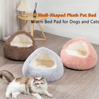 Cozy Cats Beds Pad Dogs Mattress Warm Soft Plush Pets Bed Shell-Shaped semi-enclosed Cat Sleeping Nests For Small Dogs kitten