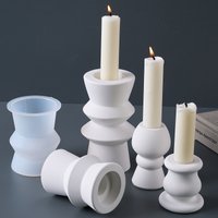 Nordic Style Roman Pillar Candle Holder Silicone Mold DIY Scented Candle Base Candlestick Gypsum Mold Minimalist Art Craft Gifts