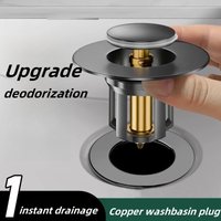99% Universal All Brass Pop-Up Bounce Core Basin Drain Filter Hair Catcher Sink Strainer Bathtub Stopper Bath Plug Bathroom Tool
