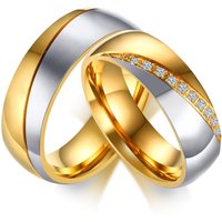 Dainty Wedding Ring for Men Women,Waterproof Stainless Steel Engagement Ring,Anniversary Valentine's Day Gift