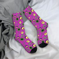 Crazy Cartoon Zombie Eye Men's Socks Novelty Funny Compression Socks Harajuku Style Retro Fashion Casual Street Hip-Hop Socks