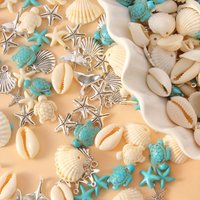 100 PCs ocean dreamy style synthetic turquoise sea turtle starfish jewelry beads DIY bracelet necklace handicrafts