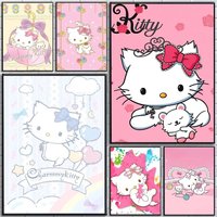 Anime C-Charmmy K-itty cute posters Self-adhesive Paper Print Home Living Room Bedroom Entrance Bar Cafe Art