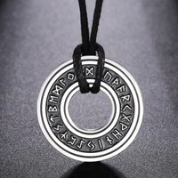 LIKGREAT Vintage Nordic Rune Necklaces for Men Stainless Steel Norse Runes Viking Jewerly Pagan Pendant Amulet Gift Hot Sale