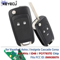 KEYECU 433MHz ID46 / PCF7937E Chip 5WK50079, B01T3BA Remote Key Fob for Opel Vauxhall Astra J Insignia Cascade Corsa Adam Viva