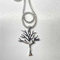 Titanium Steel Tree of Life Pendant Necklace Hip Hop Style High Quality Stainless Steel Jewelry for Men and Women