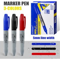 3/6/12 Pcs Permanent Markers Paint Markers Fine Tip Waterproof Quick Drying for Marking Notes Carton Plastic Metal Materials