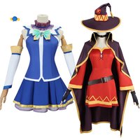 Anime KonoSuba God's Blessing on This Wonderful World Aqua Megumin Cosplay Costume Top Skirt Set Dress Cape Halloween Costume