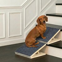 1Pcs Dog Ramp for Stairs Foldable Anti-Slip Stair Ramp for Small Dogs Wooden Pet Steps for Senior Adjustable Low-Angle Dog Stair