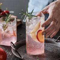 Creative Square Glass Transparent Cold Drink Large Capacity Iced Coffee Milk Tea Drinking Red Wine Beer